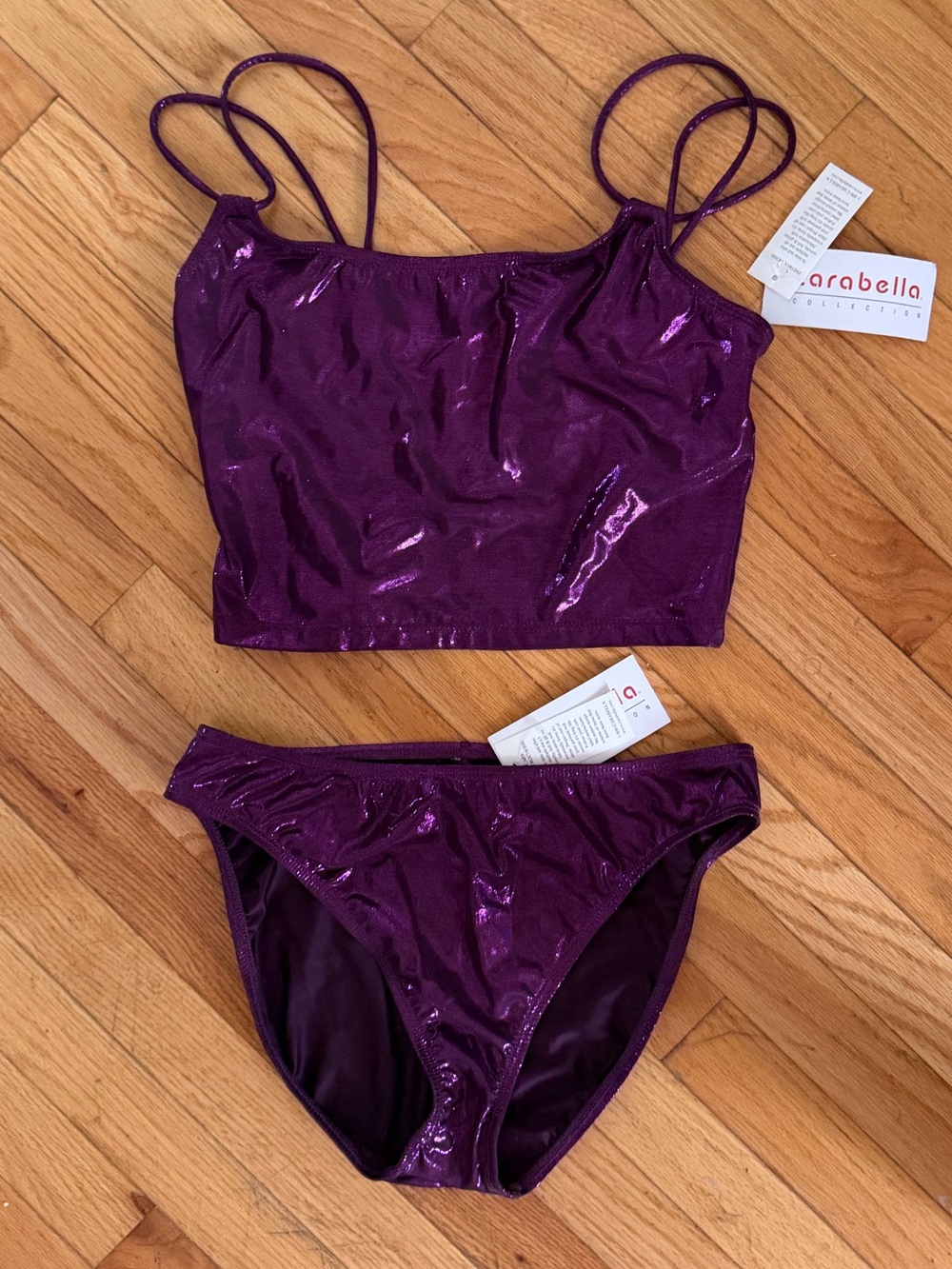 Vintage 90s Carabella Collection ‘Liquid Dreams’ Metallic Purple, High Waist, 12